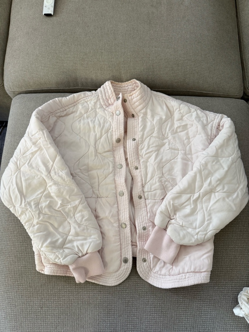 Blank NYC Light Pink Quilted Bomber Jacket